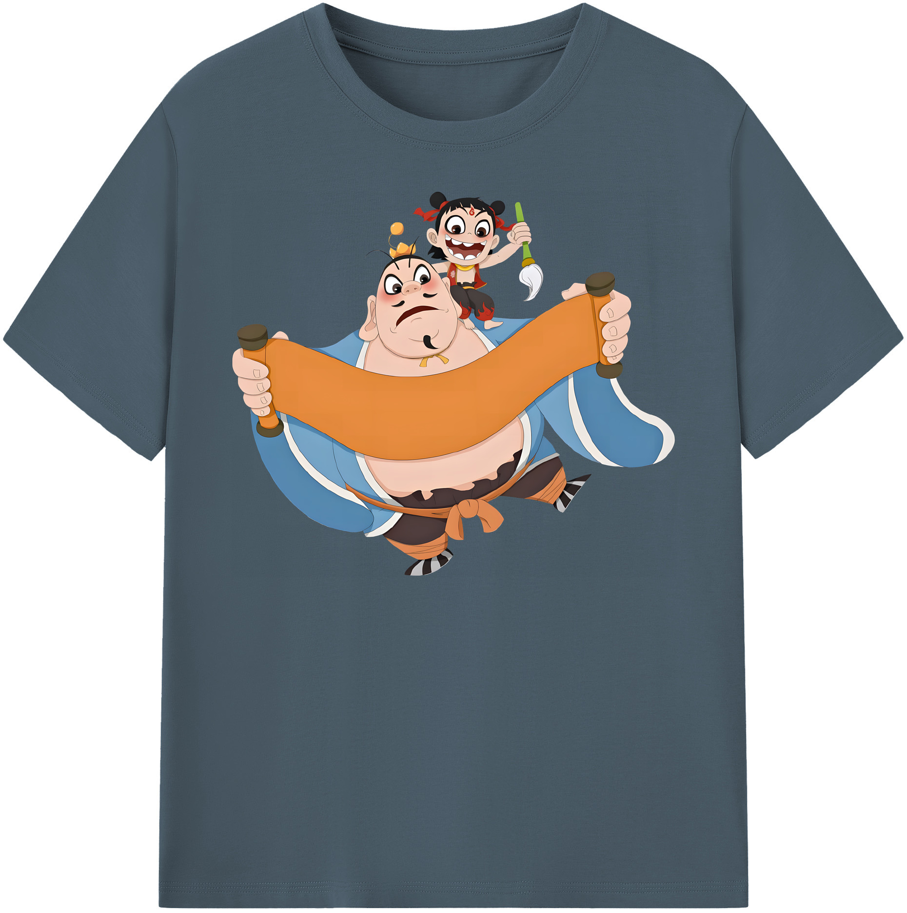 （画像用） Ne Zha 2 ナタ 魔童の大暴れ 綿100％半袖Tシャツ（フロントプリント）